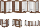 Free Standing Tall Dog Fence with Walk Through Door