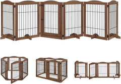 Free Standing Tall Dog Fence with Walk Through Door