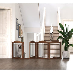 30" Tall Freestanding Pet Gate with Door Walk Through