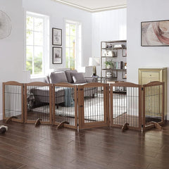 Free Standing Tall Dog Fence with Walk Through Door