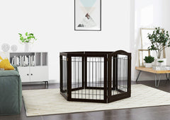 Dog gate with Door Walk Through, Freestanding Wire