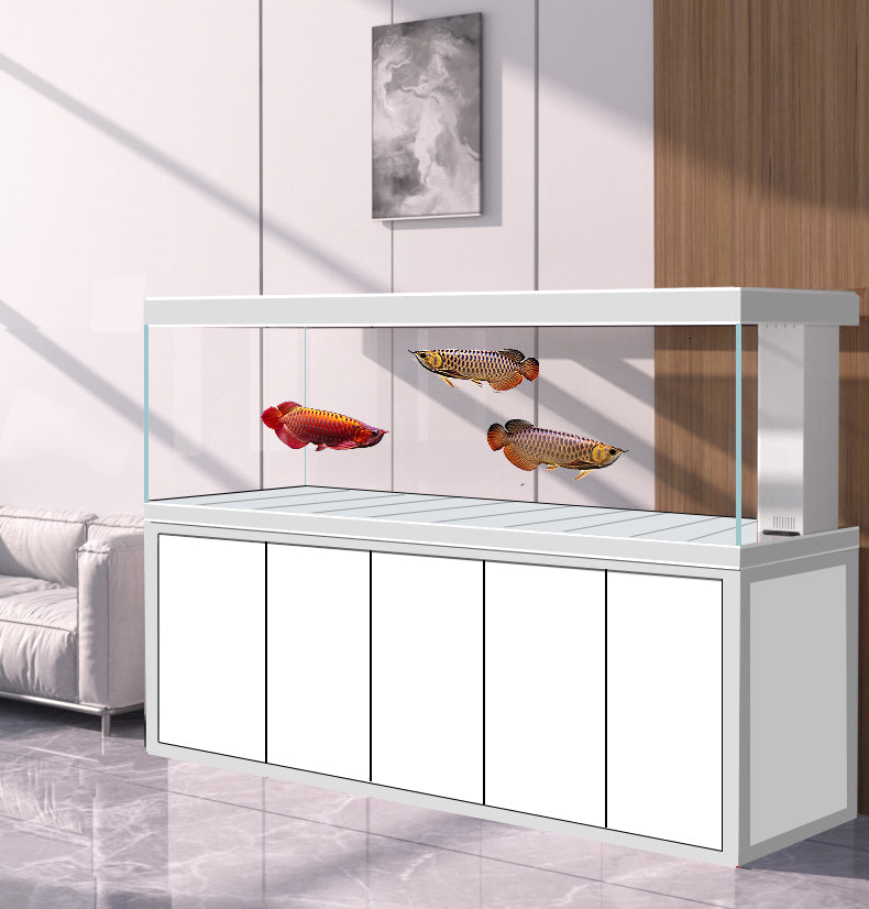 Tempered Glass Aquarium 400 Gallon Fish Tank Complete Set White Silver