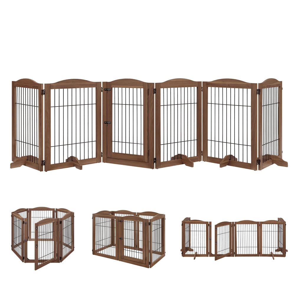 Free Standing Tall Dog Fence with Walk Through Door