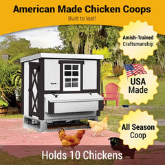Chicken Coop Medium Farmhouse Coop - 10 Birds